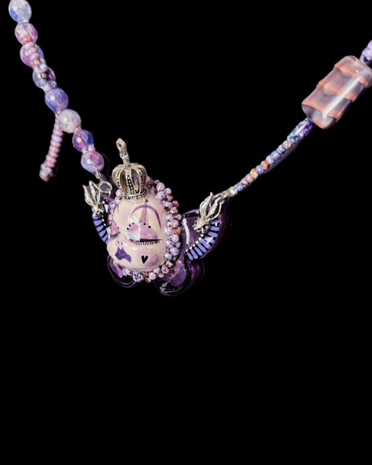 Purple Rabbit Hole Head Necklace