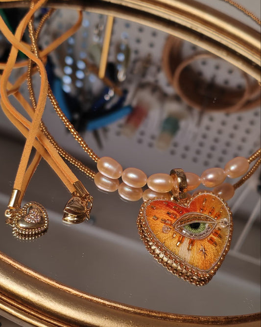 Gradient Orange Heart Necklace