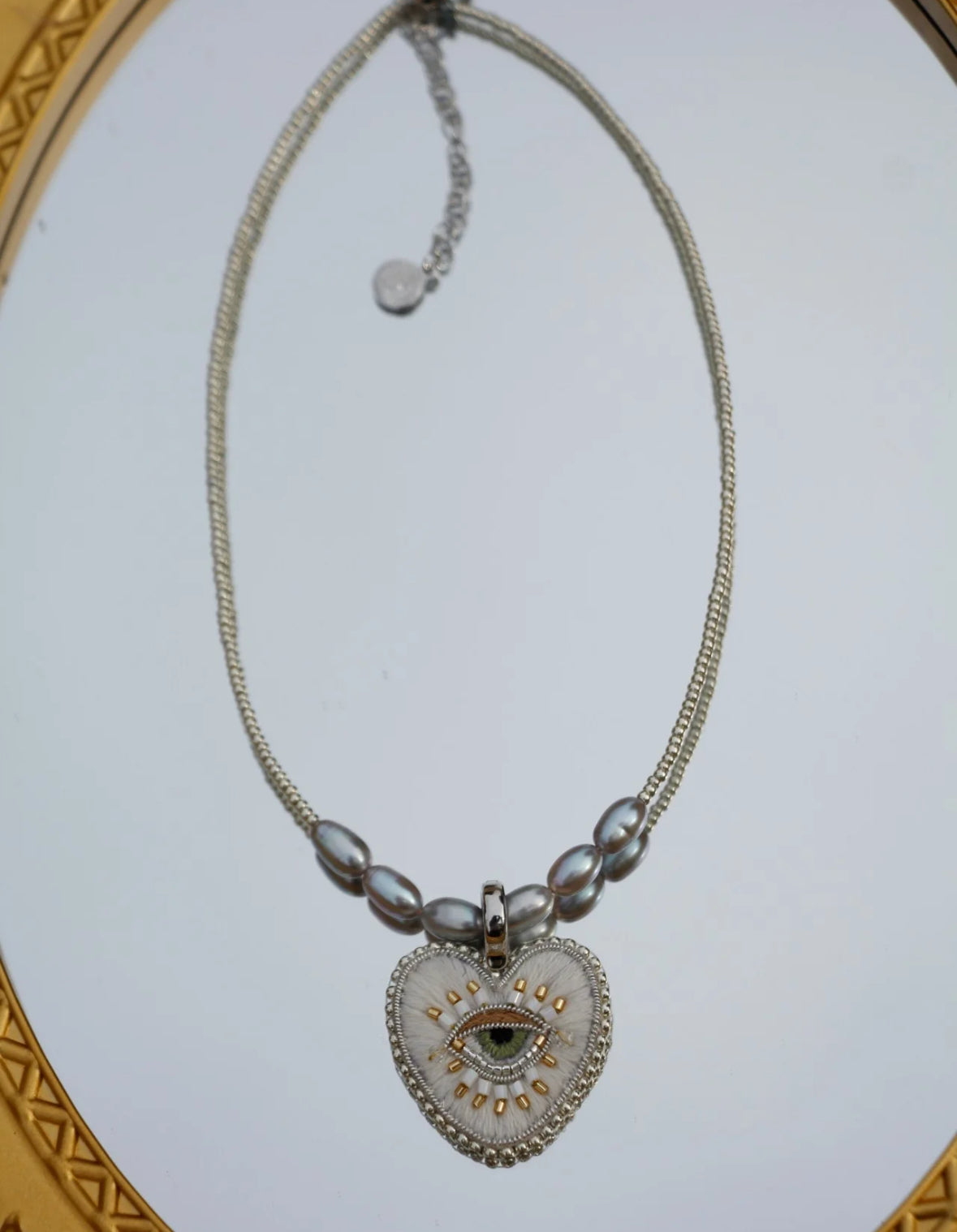 White Heart Necklace