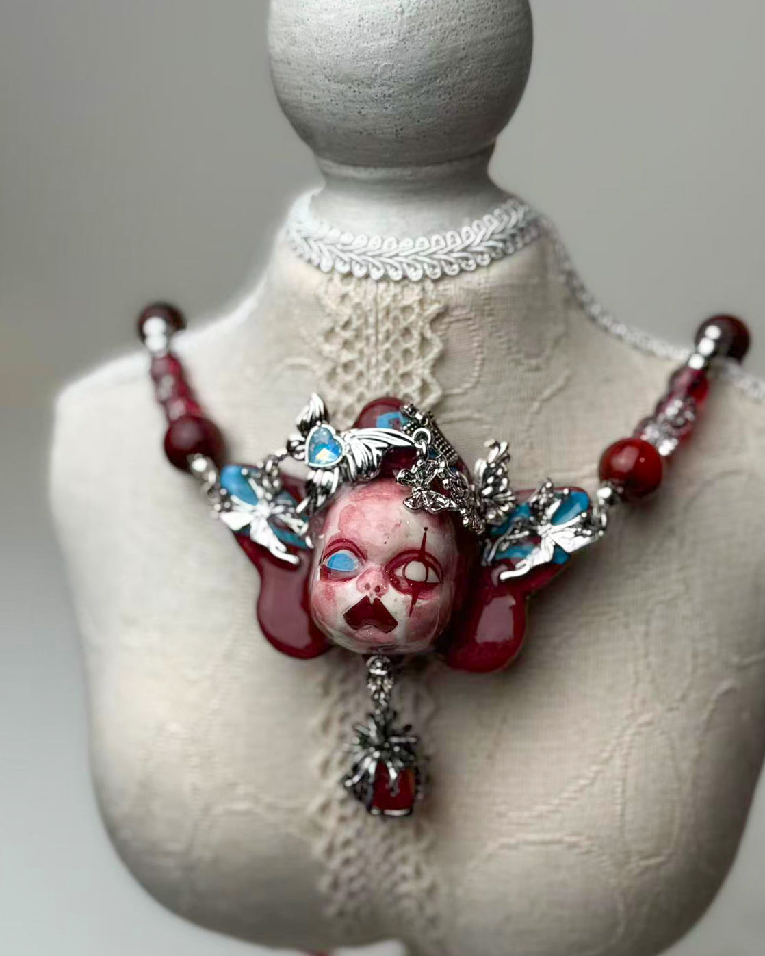 Red Rabbit Hole Head Necklace