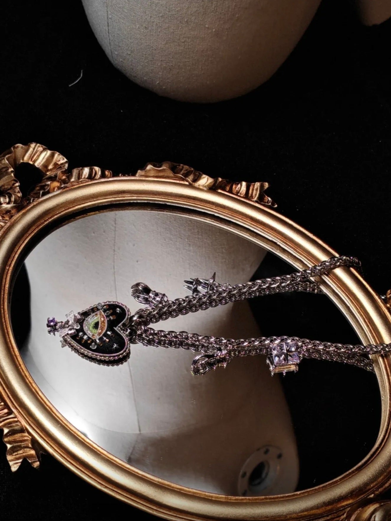 Star Black Heart Necklace