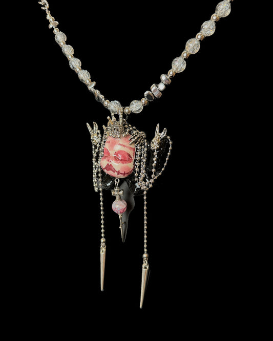 Dark Rabbit Hole Head Necklace