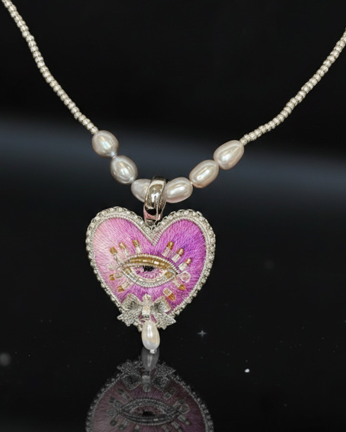 Gradient Purple Heart Necklace