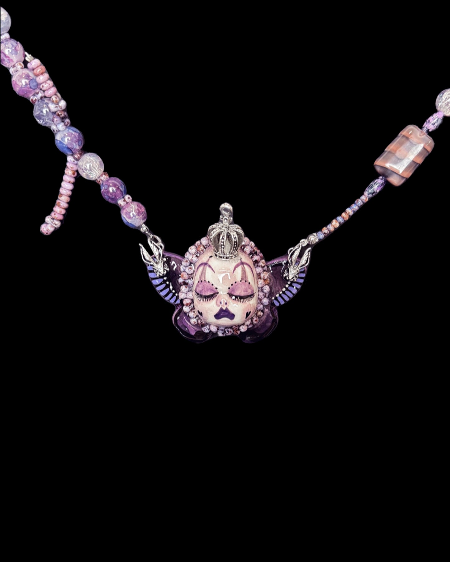 Purple Rabbit Hole Head Necklace