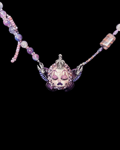 Purple Rabbit Hole Head Necklace