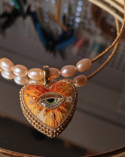 Gradient Orange Heart Necklace