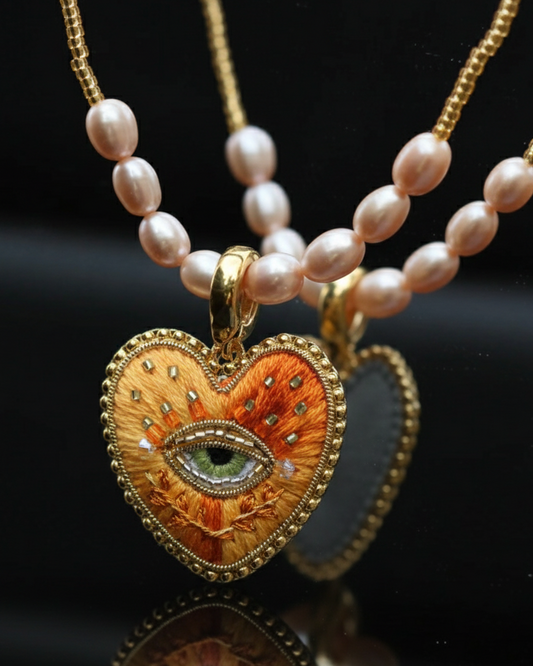 Gradient Orange Heart Necklace