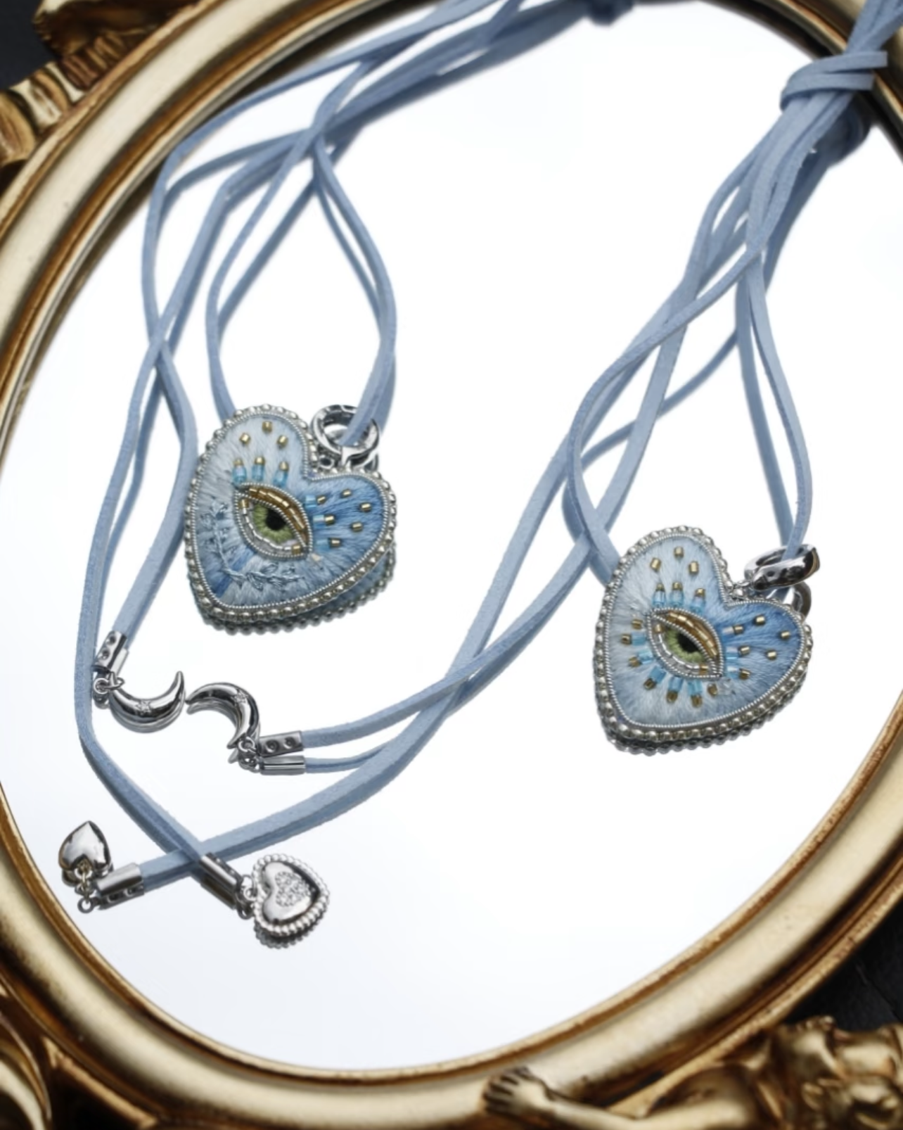 Gradient Blue Heart Necklace