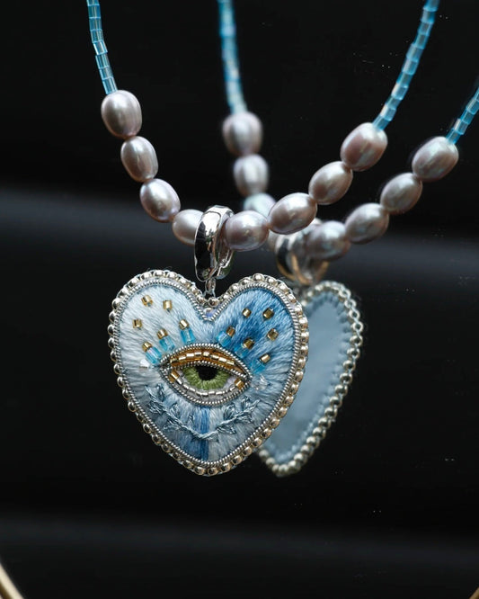 Gradient Blue Heart Necklace