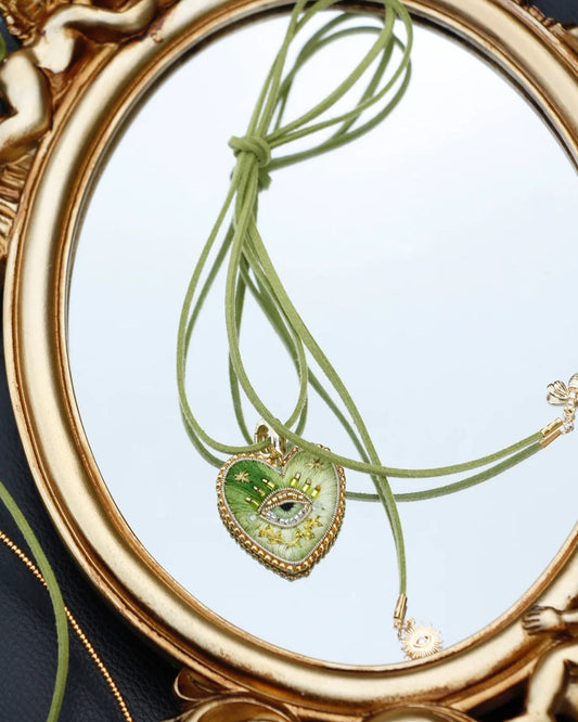 Grass Green Heart Necklace