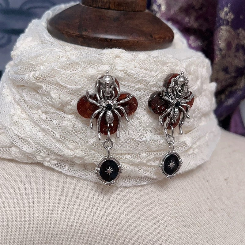 Rabbit Hole Spider Earrings