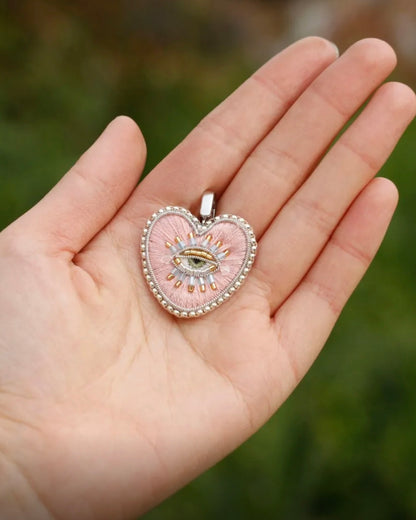 Light Pink Pearl Heart Necklace