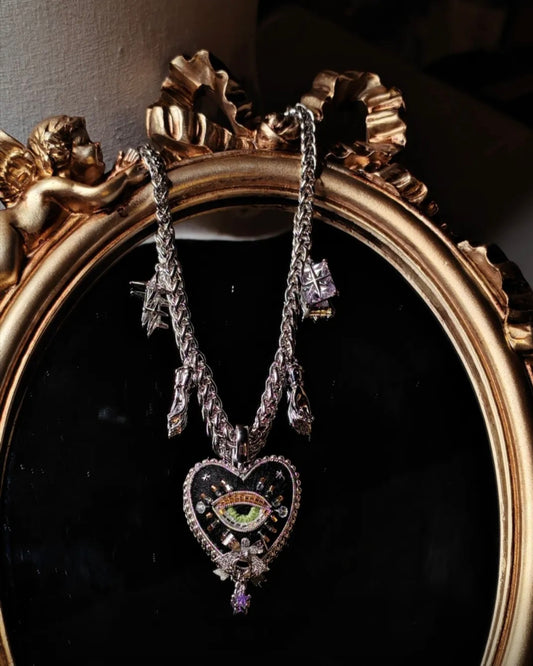 Star Black Heart Necklace