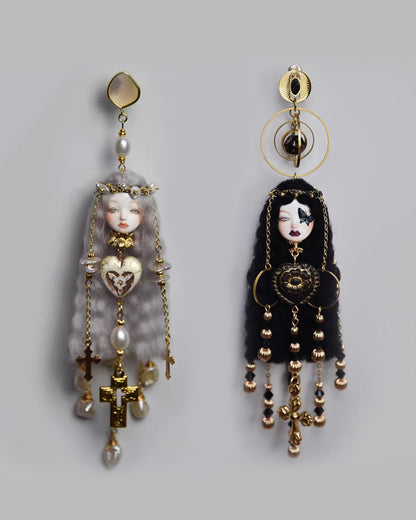 Handcraft Grey/Black Cosette Earrings