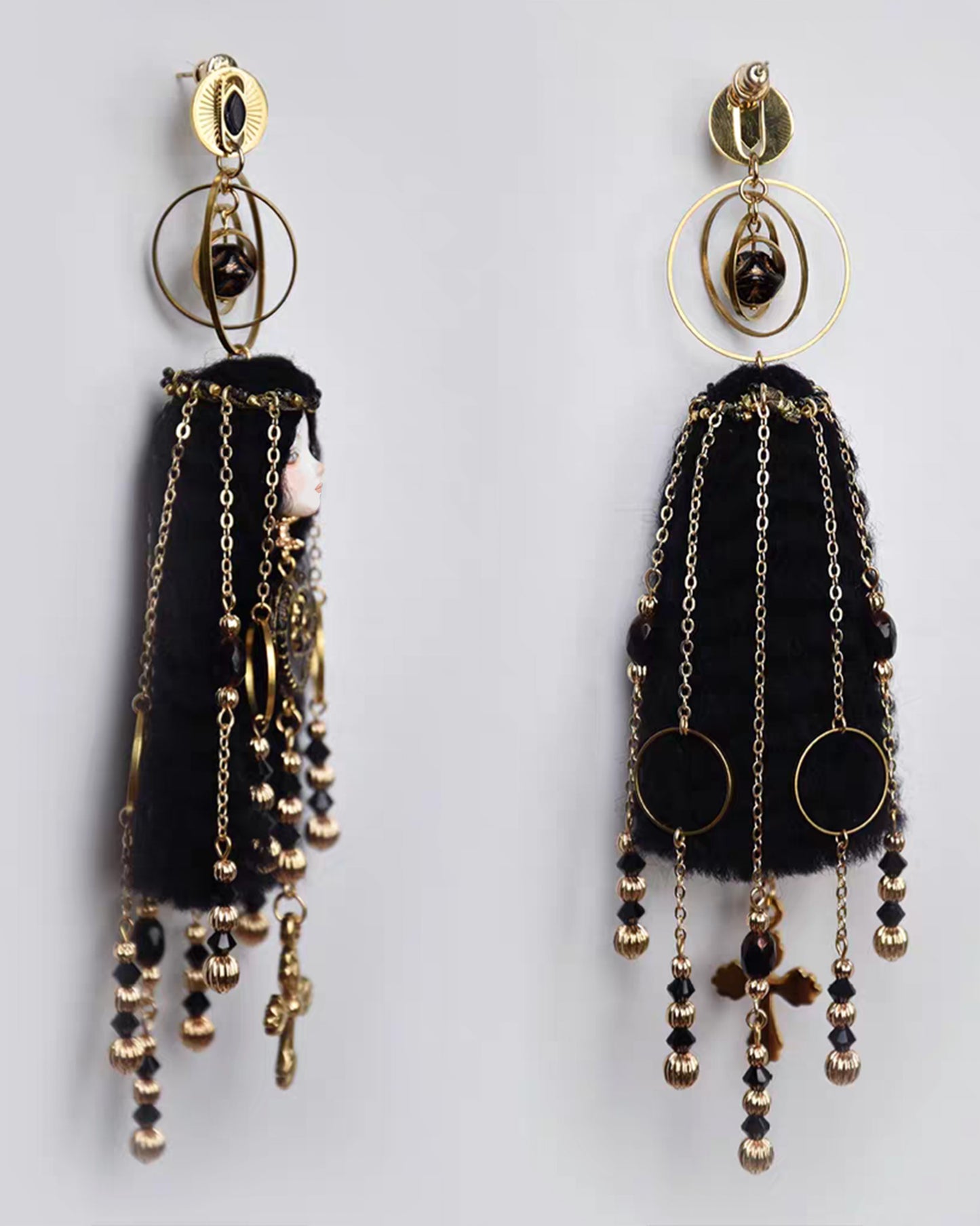 Handcraft Grey/Black Cosette Earrings