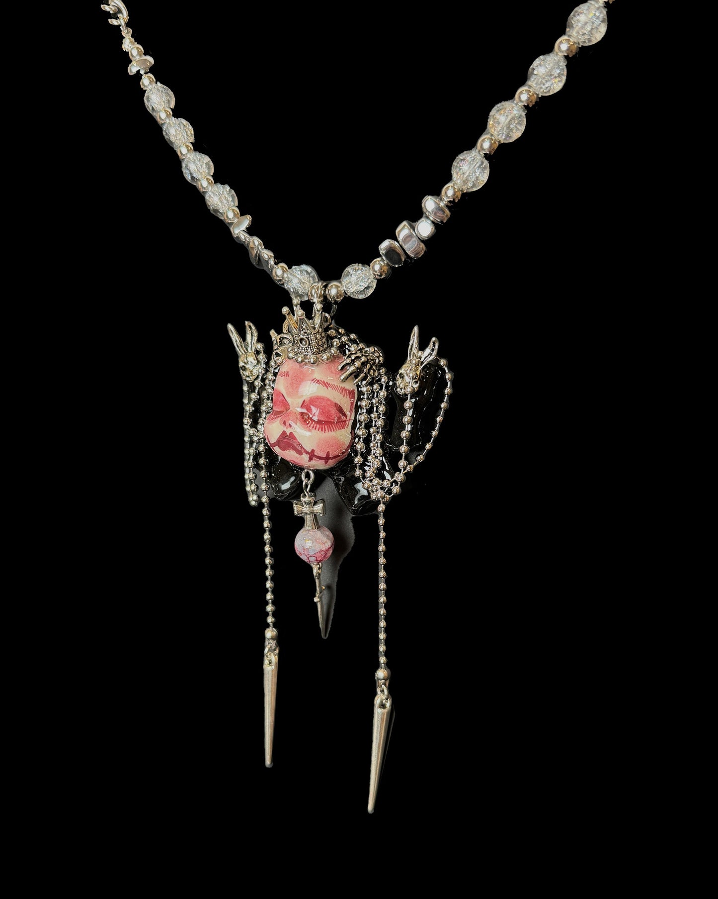 Dark Rabbit Hole Head Necklace