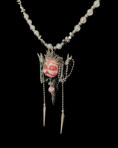 Dark Rabbit Hole Head Necklace