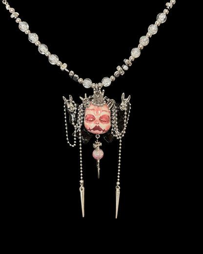 Dark Rabbit Hole Head Necklace