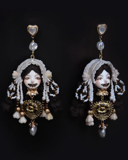Handcraft Black Silent Lolita Earrings