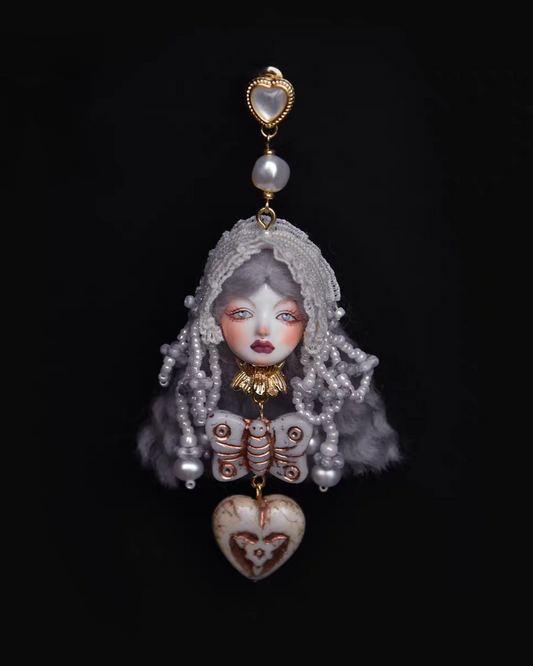 Handcraft Gray Lolita Earrings