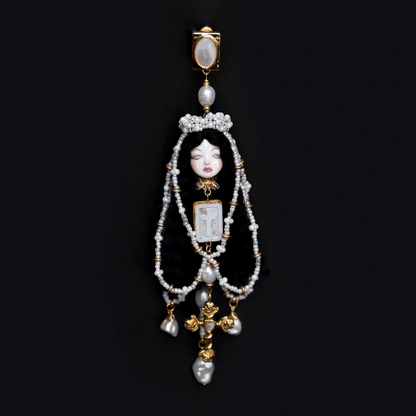 Handcraft White Queen Salome Earrings