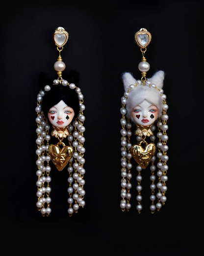 Handcraft Poker Face Alice Earrings