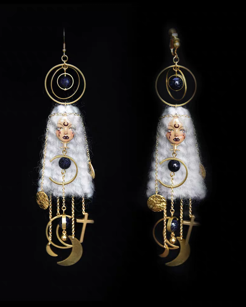Handcraft Moon Goddess Earrings